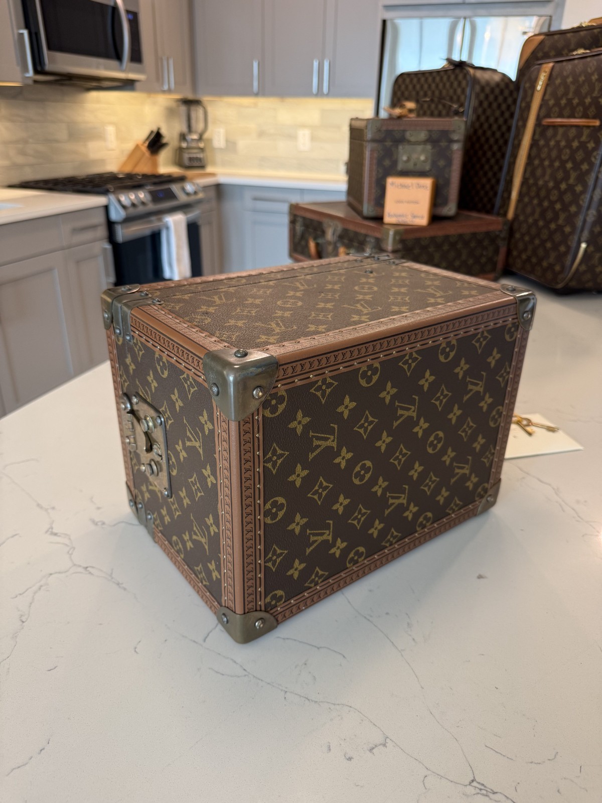 Louis Vuitton Boite a Falcons Vanity Trunk in Monogram Canvas with Insert & Key