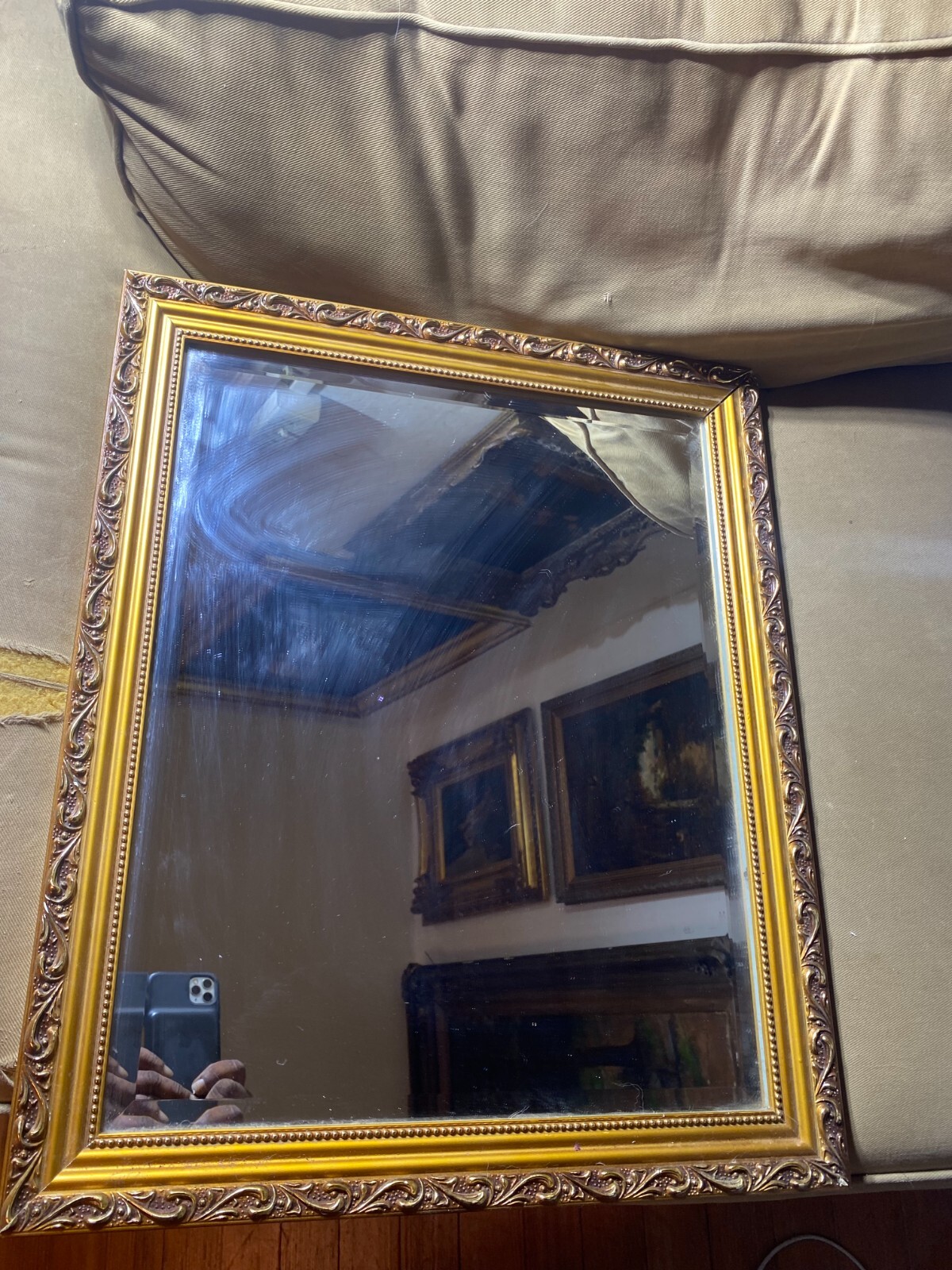 Gold Tone Framed Rectangular Mirror – 19.0″ W x 23.0″ L x 1.0″ D