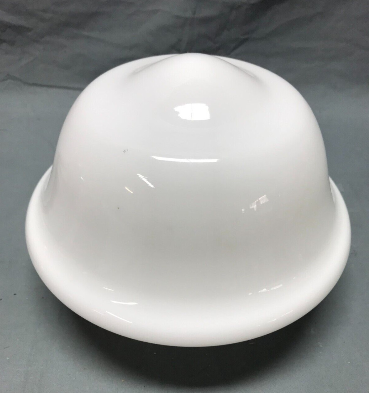 Antique 9″ Schoolhouse Bank Ceiling Light White Glass Globe VTG Bronze 295-23B