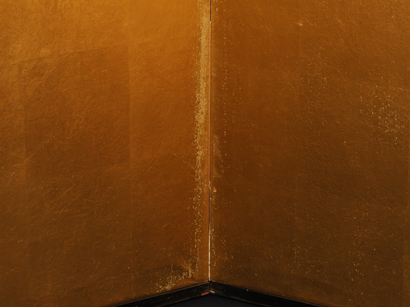 Japanese Partition Two-Panel Gold Leaf Folding Screen Decoration Byobu Interior
