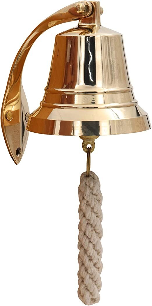 Nautical Marine Solid Brass Bell Wall Mount Brass Maritime Ship Bell Gift Item
