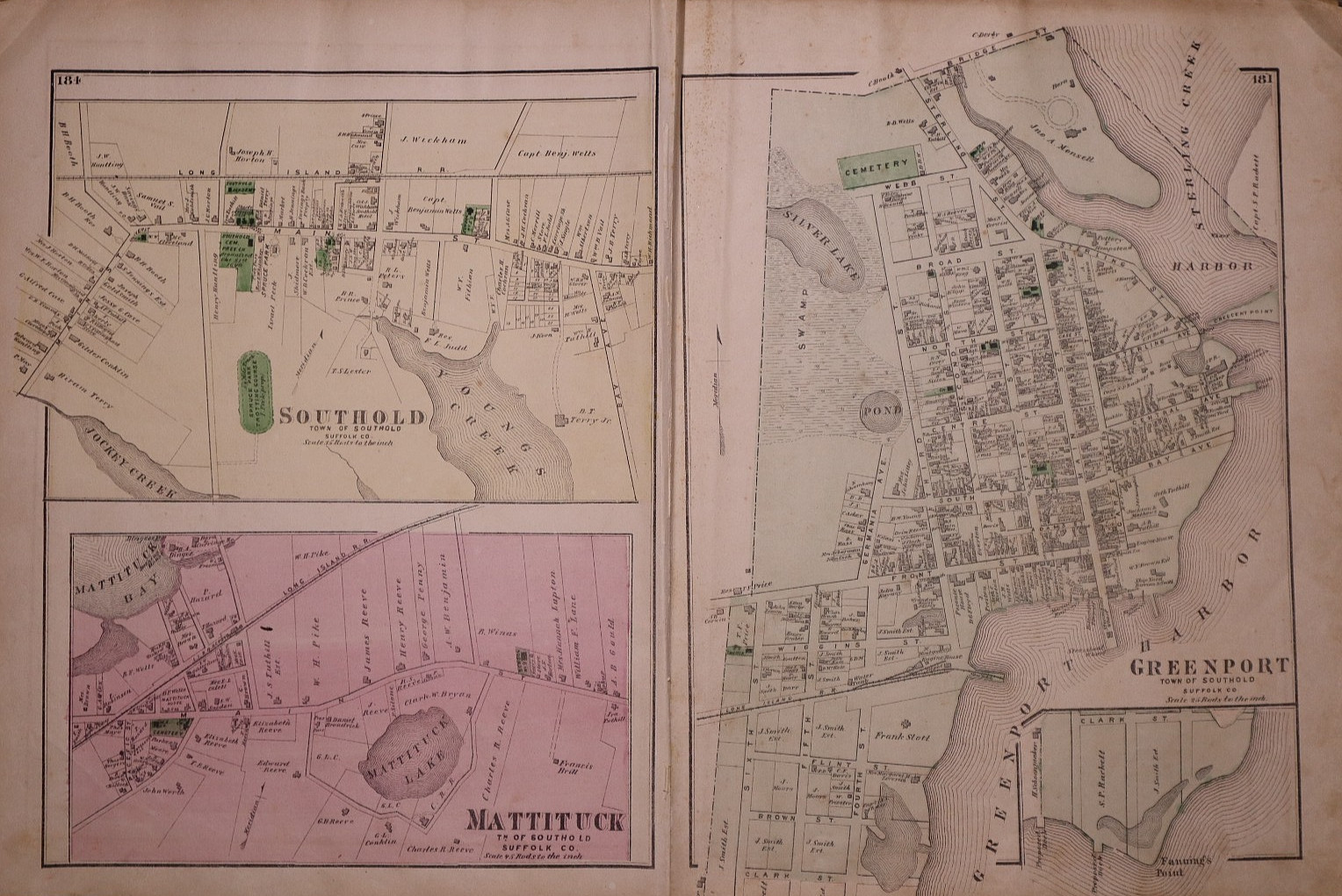 1873 Plat Map ~ Riverhead, Suffolk County, New York