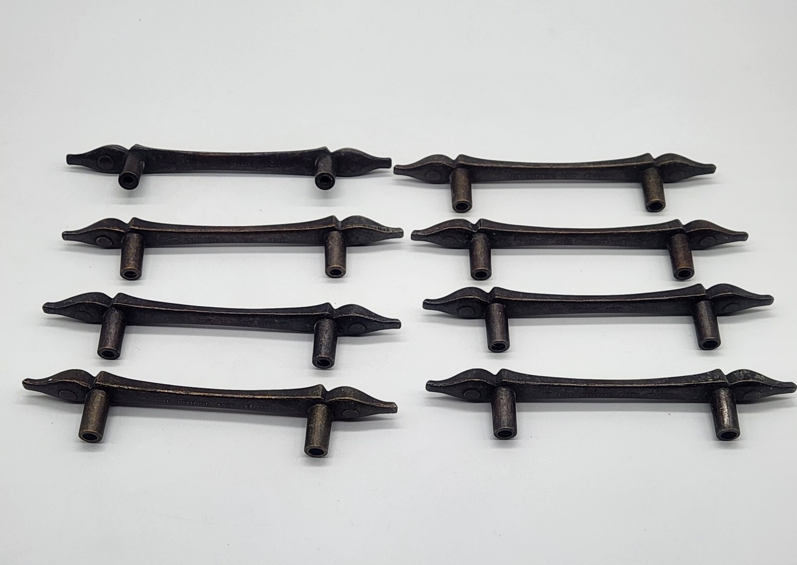 (Lot Of 8) Vintage 1971 National Lock Pressed Steel Cabinet/Drawer Handles 5″ L