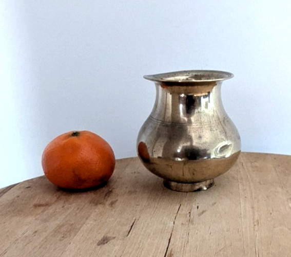 Antique Small Copper Pot/Vase/Vessel Rustic Decorative 7.5cm