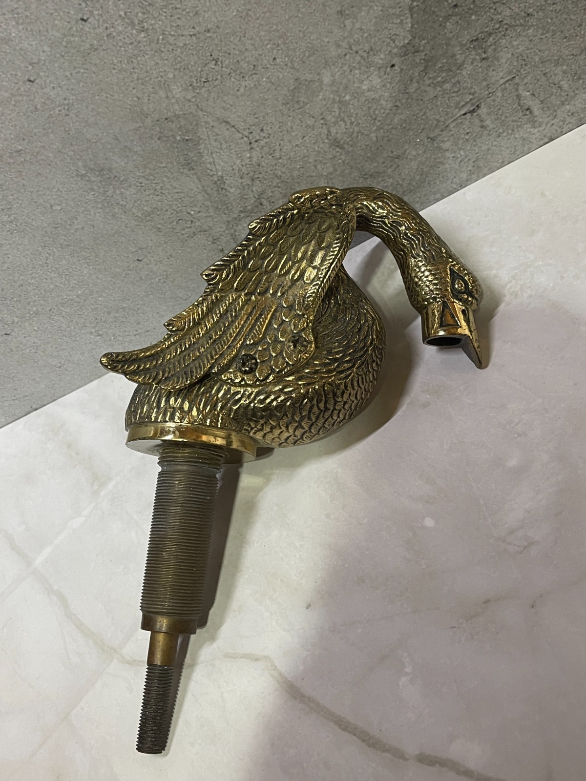 Gold Swan Sherle Wagner Style Faucet Vintage Sink Spigot Hardware Bird Brass