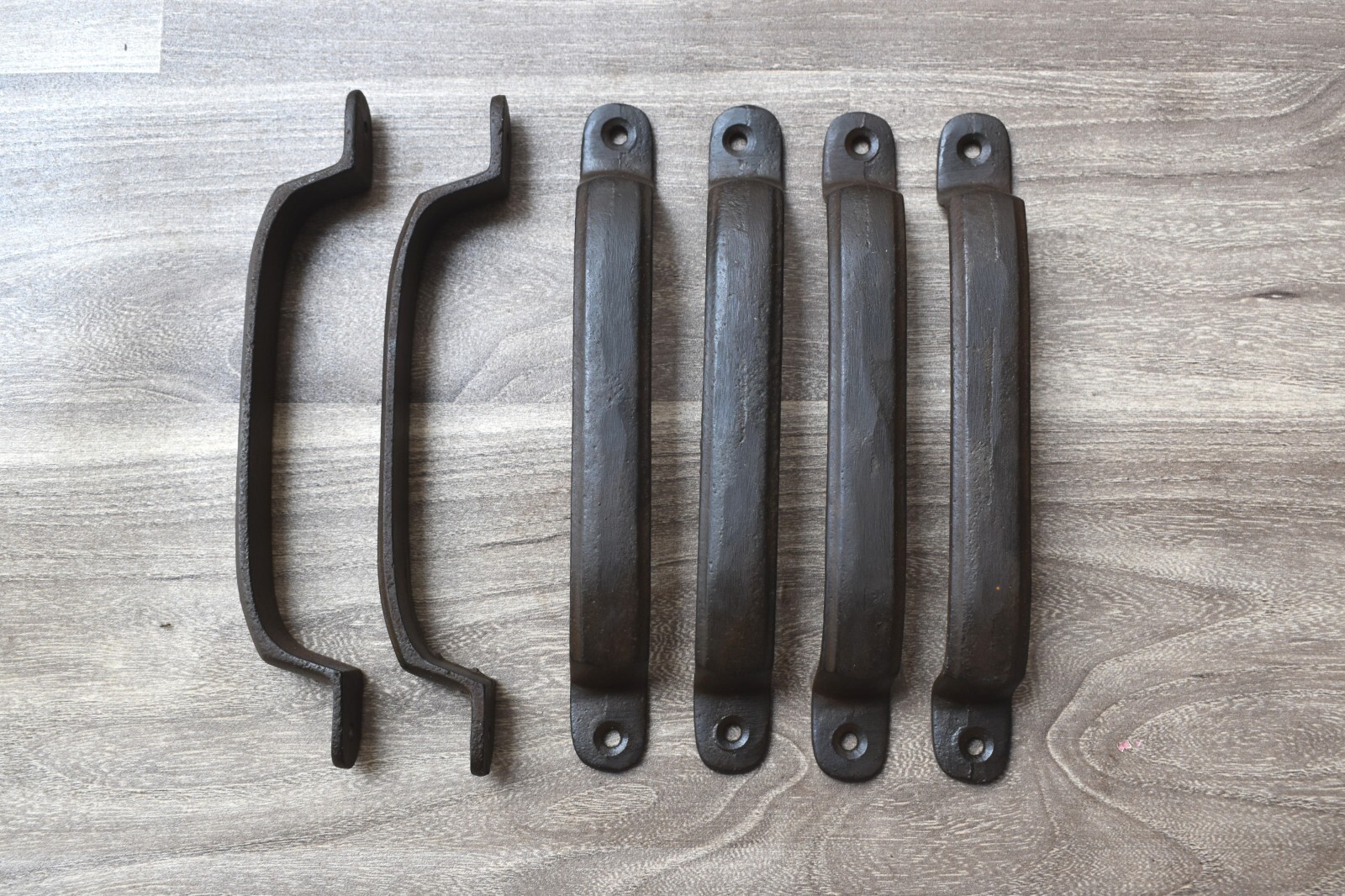 Vintage Cast iron door Handle screen cabinet Furnitur Gate Knob pull rustic 6pcs