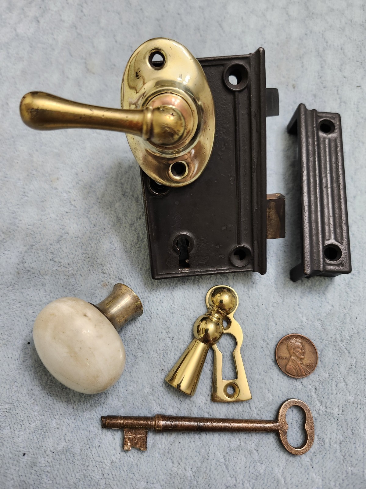 Tiny Rim Lock Restored Narrow 1-1/2″ BS