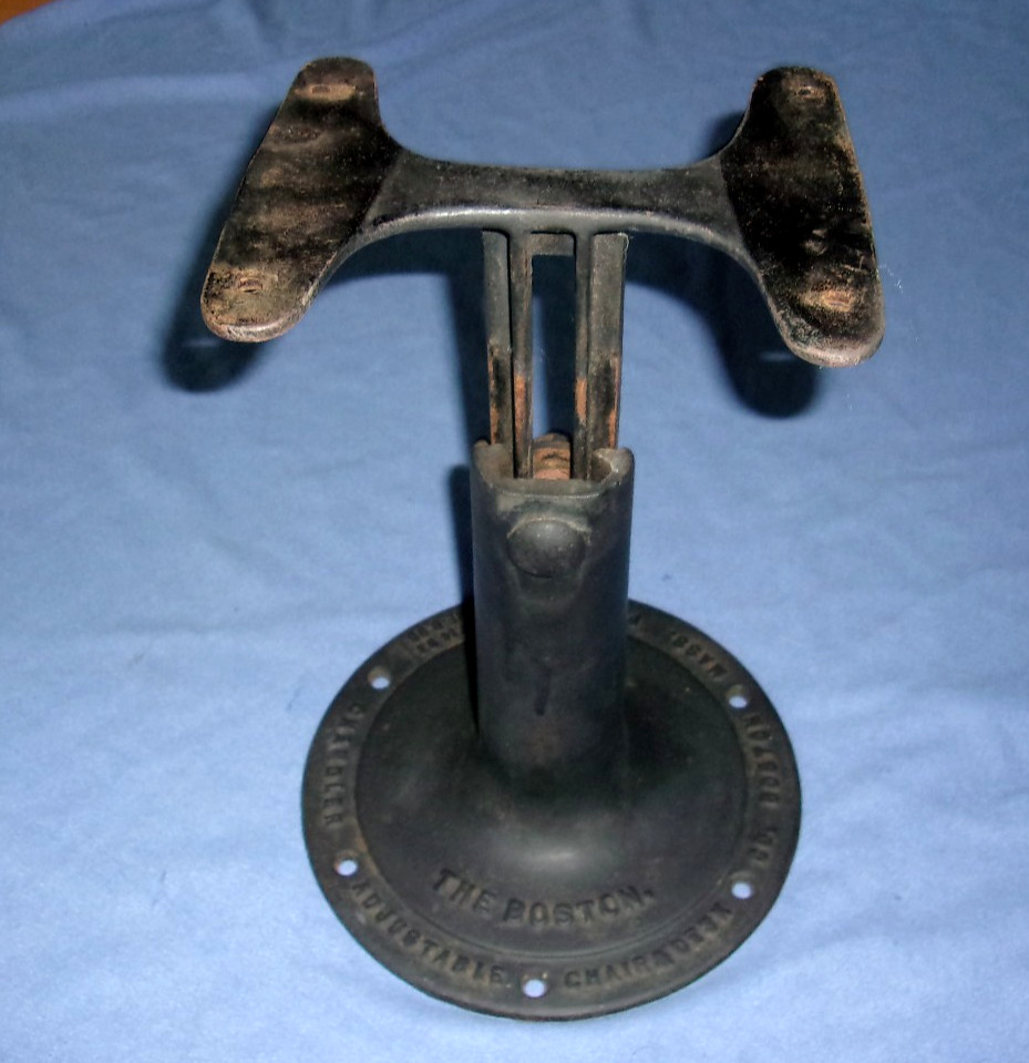ANTIQUE CHANDLER BOSTON CAST IRON ADJUSTABLE SCHOOL CHAIR BASE ORIGINAL PATINA