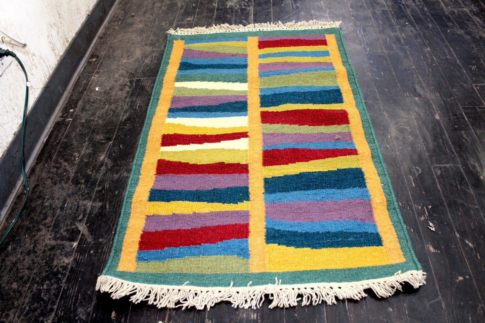 4X3 EXQUISITE MINT HAND KNOTTED VEGETABLE DYE DOUBLE SIDED SHEERAZI KILIM RUG