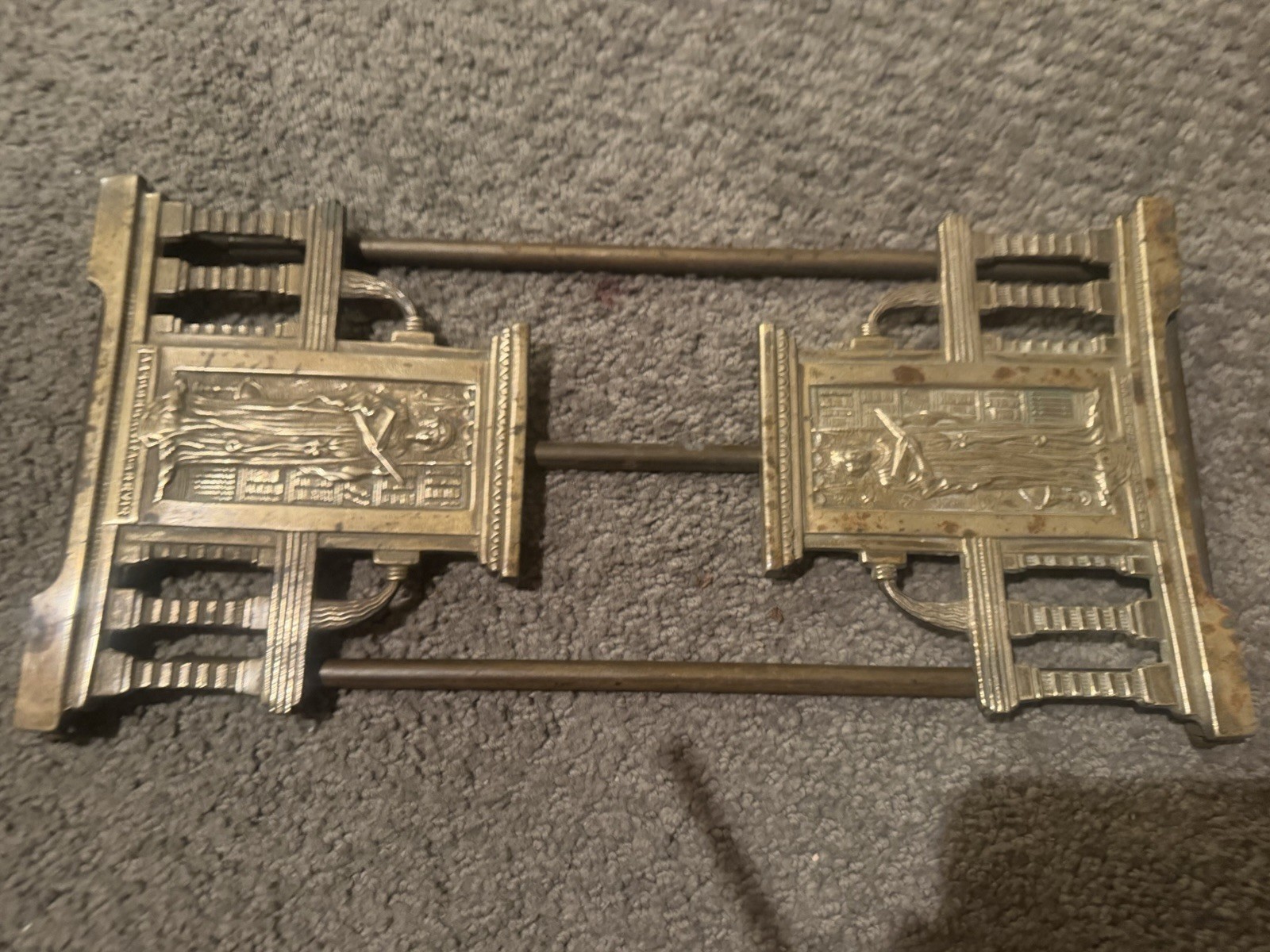 Vintage Brass Bookshelf Stand Expanding Hypocrites Art Nouveau Neoclassical