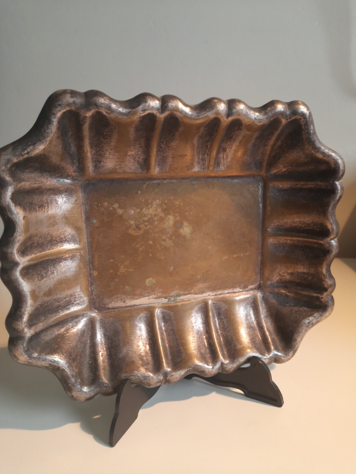 Antique Handmade ISRAEL Radad Small Tray Silver Plated Unique