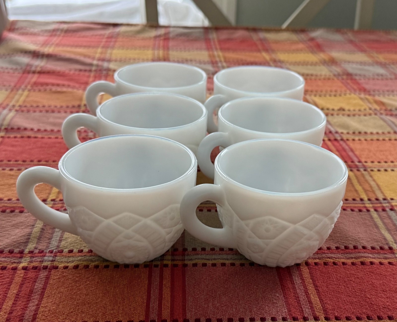 6 vintage McKee Milk Glass Coffee Tea Cups / Mugs cottage core decor