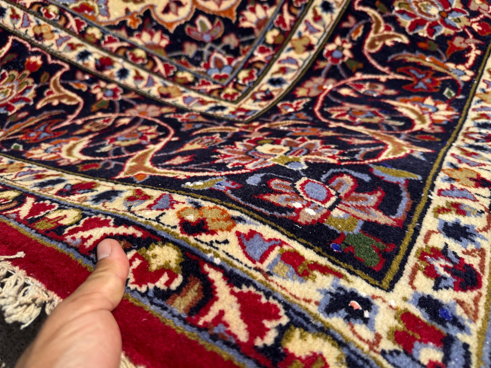 RED BLUE ANTIQUE ORIENTAL RUG 10×13 fine handmade wool colorful clean real 10×14