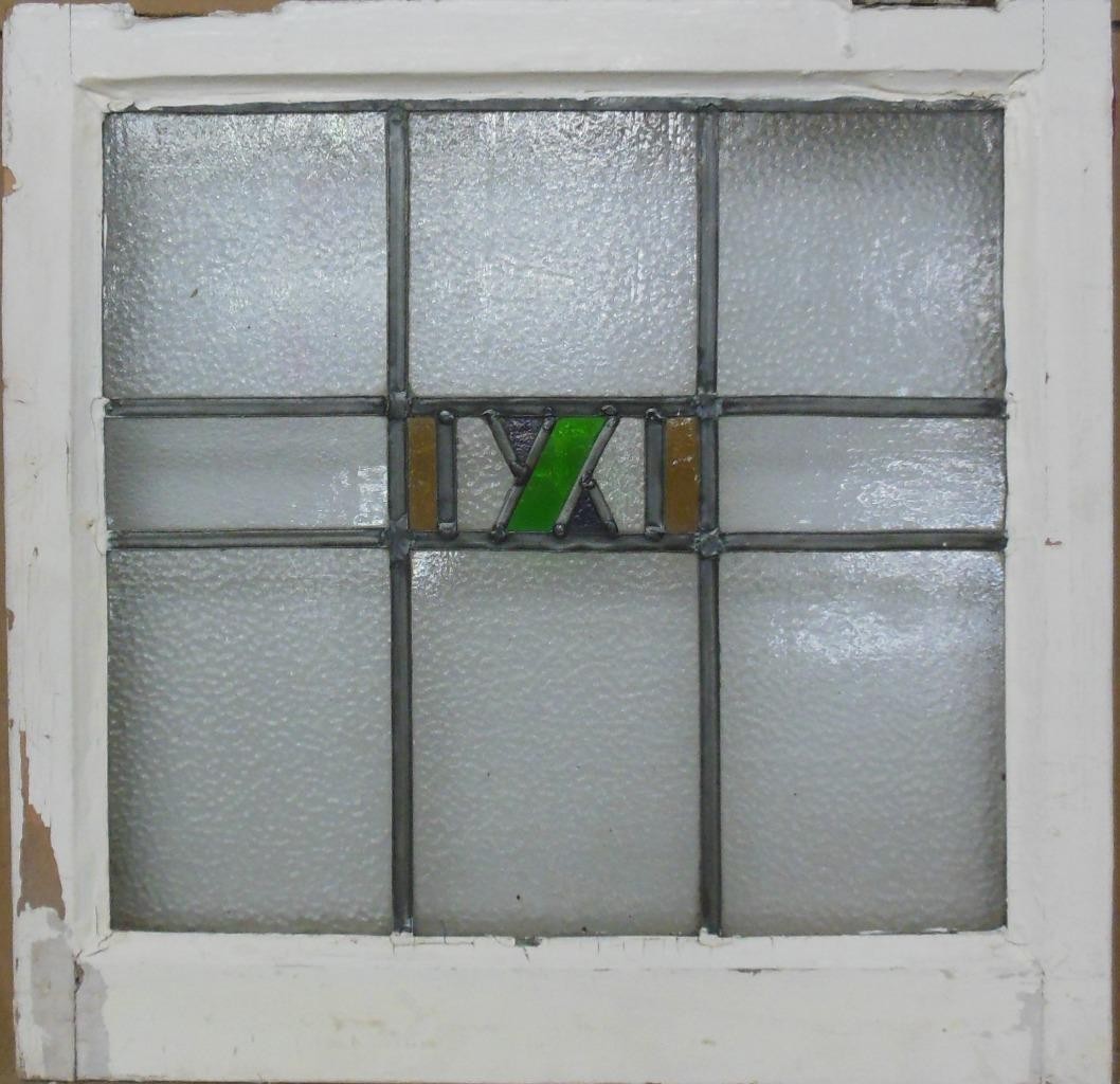 ABSTRACT OLD ENGLISH LEADED STAINED GLASS WINDOW 20.25″ X 20″