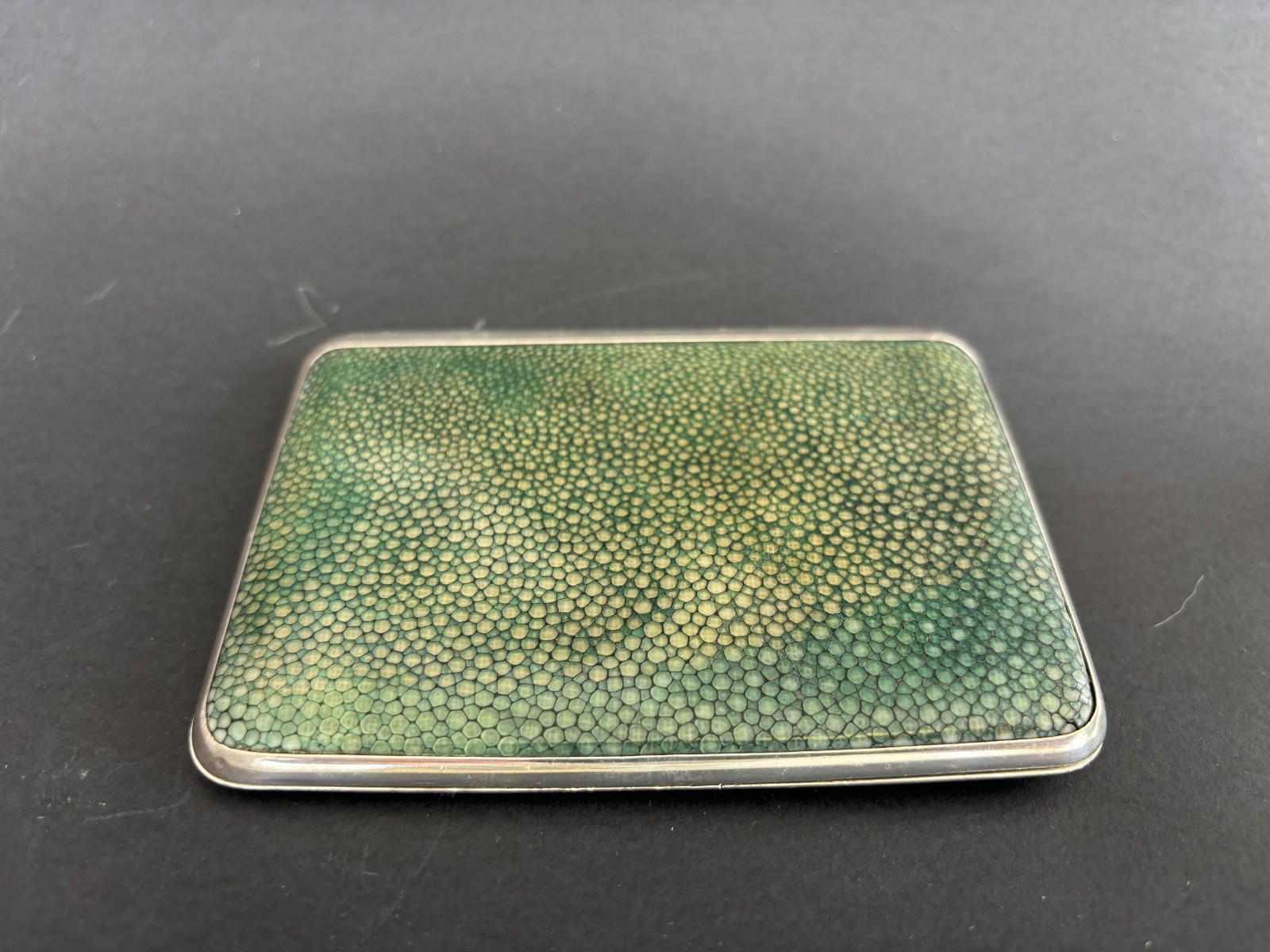 Asprey London Solid Silver Shagreen Cigarette Case Hallmarked Art Deco Vintage