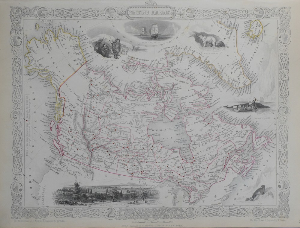 CANADA ORIGINAL STEEL ENGRAVING BY TALLIS 1851