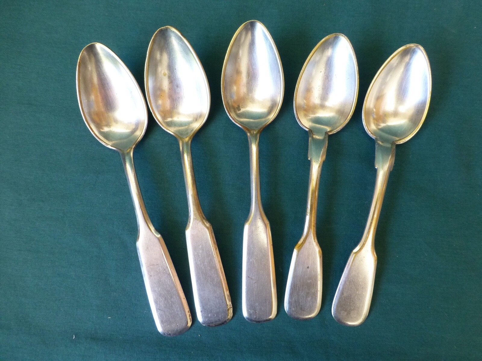 Five Silver Plate Galw Norblin Poland Spoons