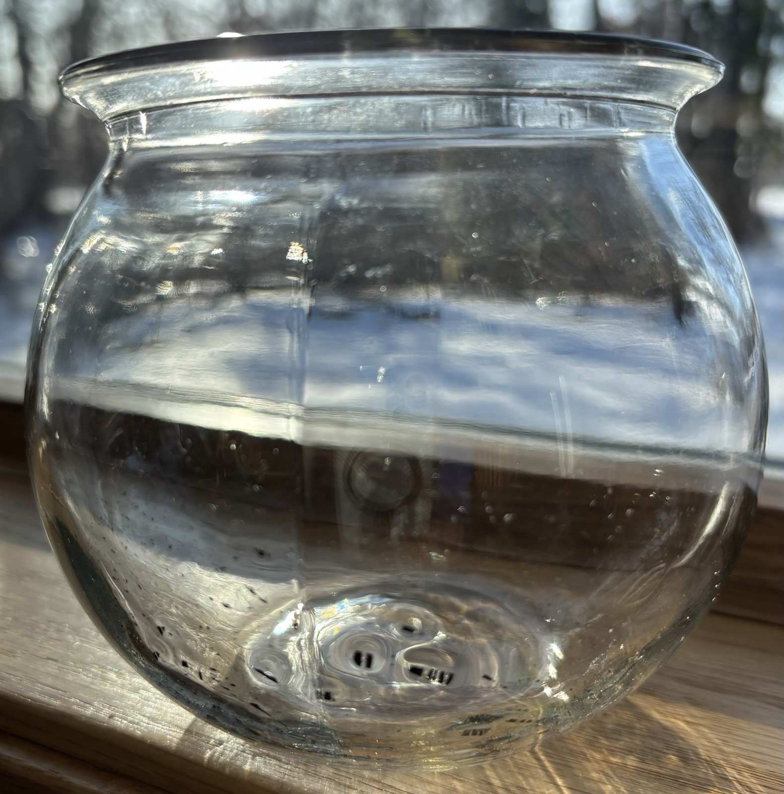 Vintage Hand Blown Fish Bowl Promotion At Drug Store 4.5” Tall Not Etched 1940’s