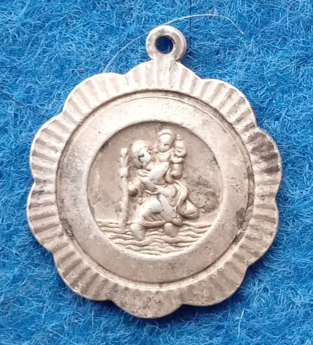 Vintage George Jensen St. Christopher Silver Pendant 3.2g PB6-1084