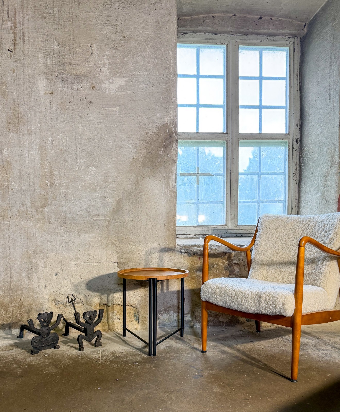 Swedish Devil Andirons, Attributed to Eskil Björklund 1960s cast iron