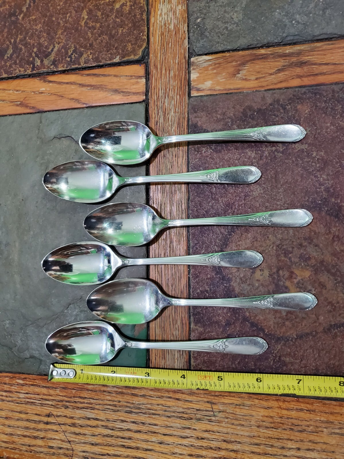 LOT OF 6 c1938 DEVONSHIRE AKA MARY LOU SILVERPLATE TEASPOONS/ TEA 🍵 SPOONS