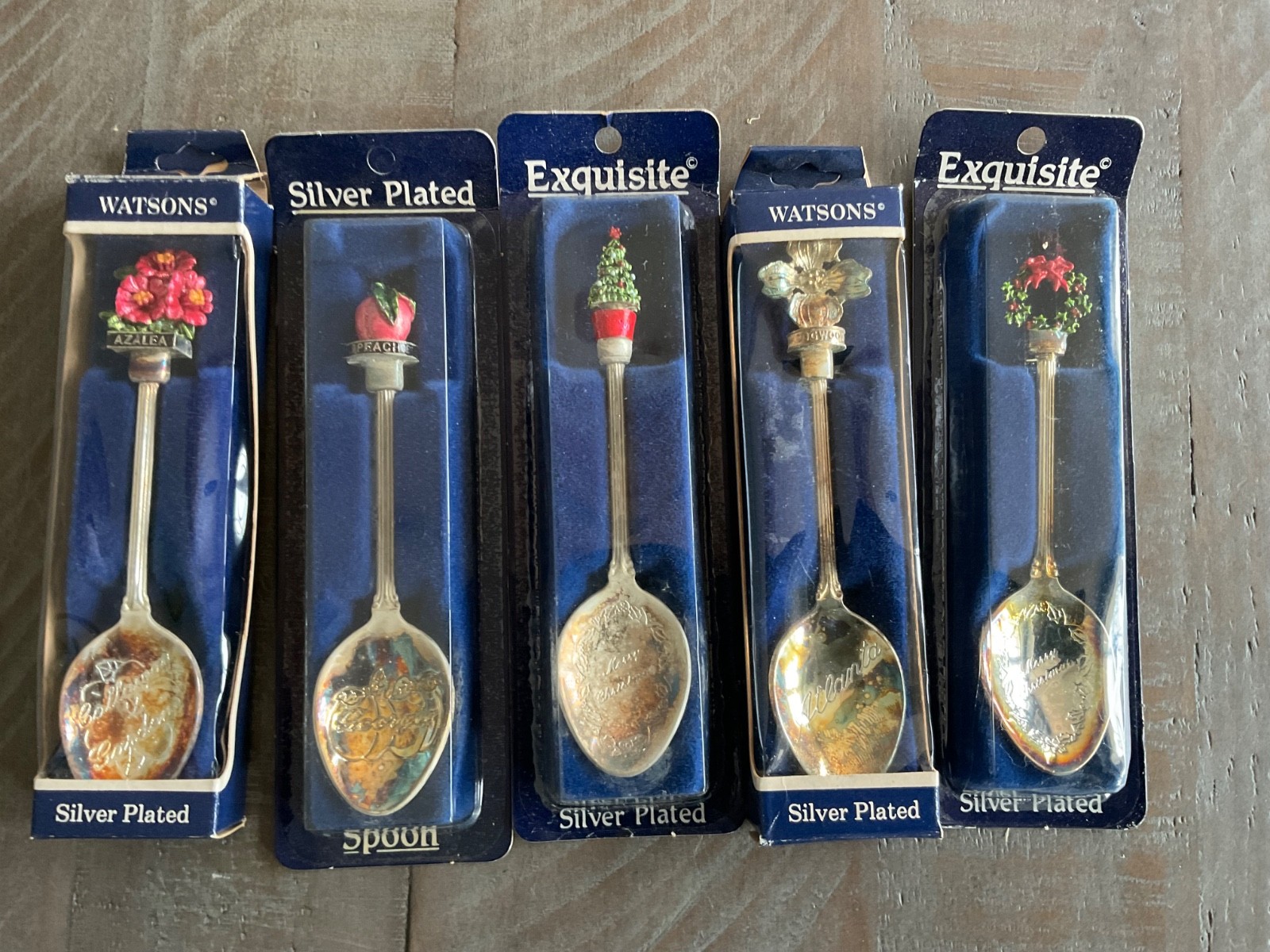 Lot 5 Vintage English Great Britain Souvenir Spoon silverplate