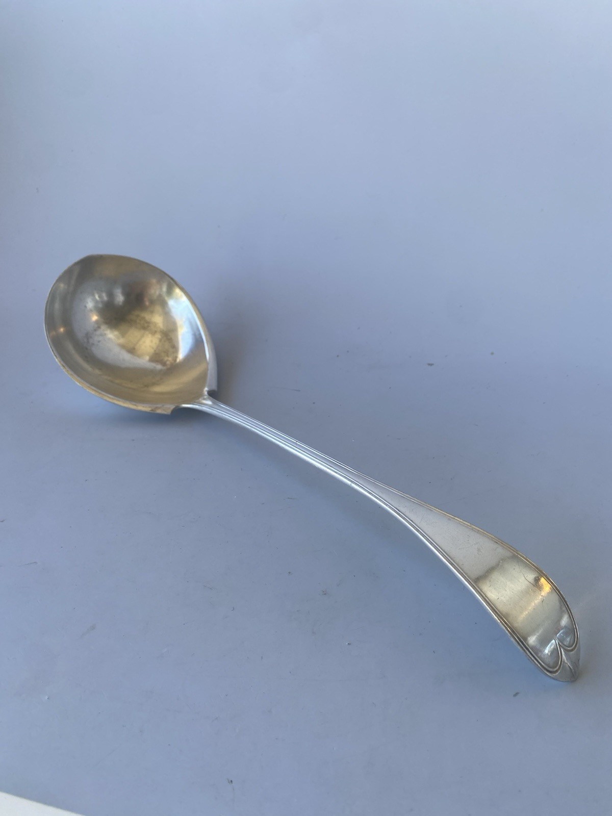 Vintage 12″ Large Heavy Duty Silver-Plated Soup Ladle