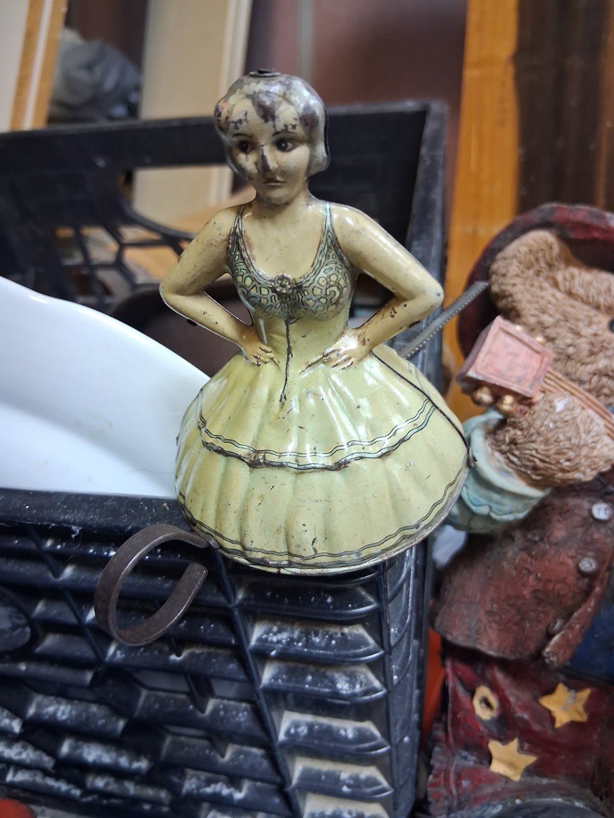 rare jouet ancien tole  gyroscope danseuse ballerine 1920 Marx Martin 