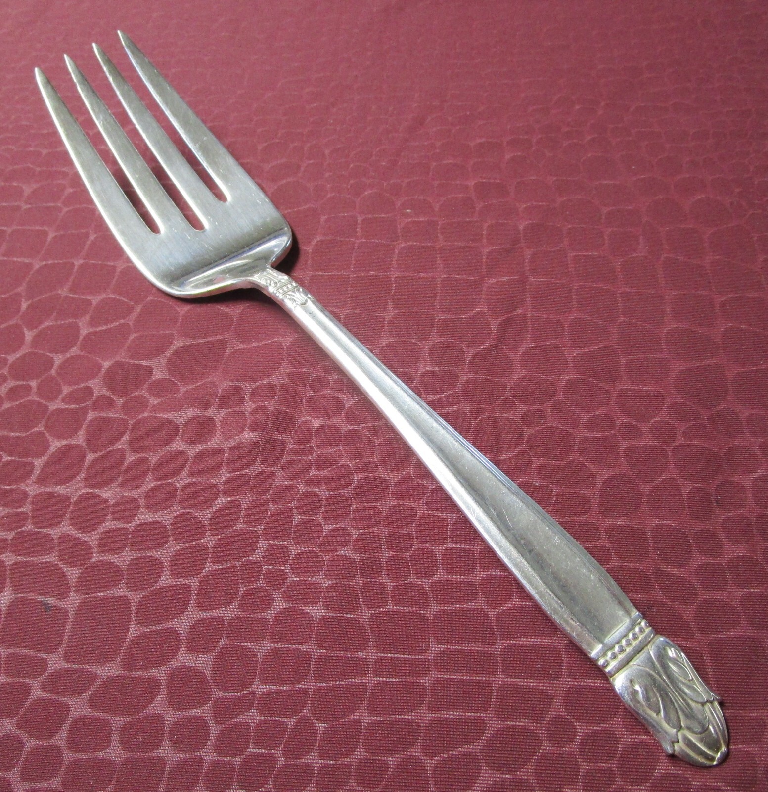 DANISH PRINCESS Cold Meat Serving Fork 1938 Silverplate No Monograms GU