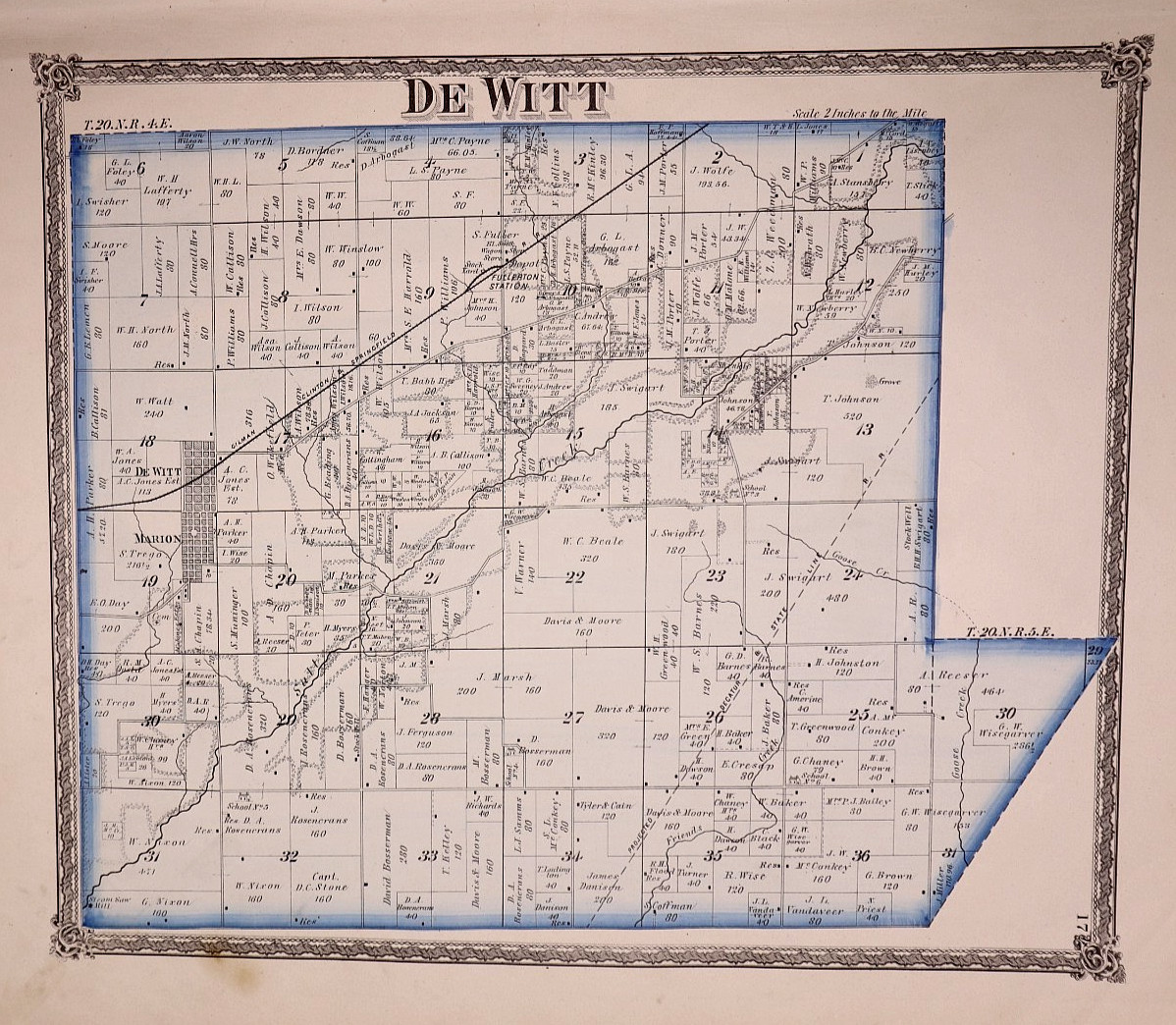 1875 Plat Map ~ De Witt, De Witt County, Illinois (15×18)-#17
