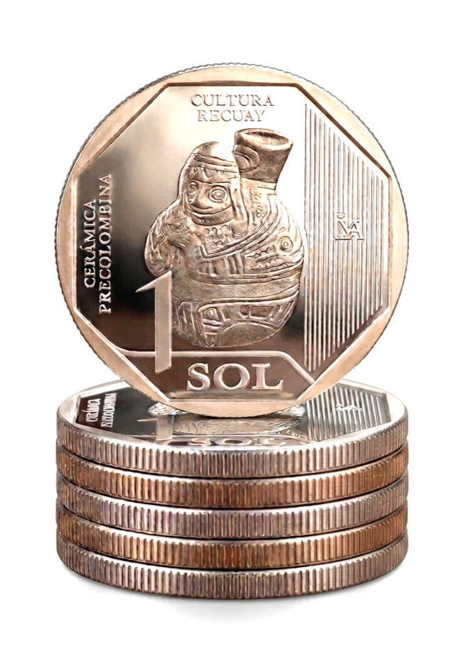 Coin Perú lote x 5 und. 1 sol cultura Recuay 2026 UNC