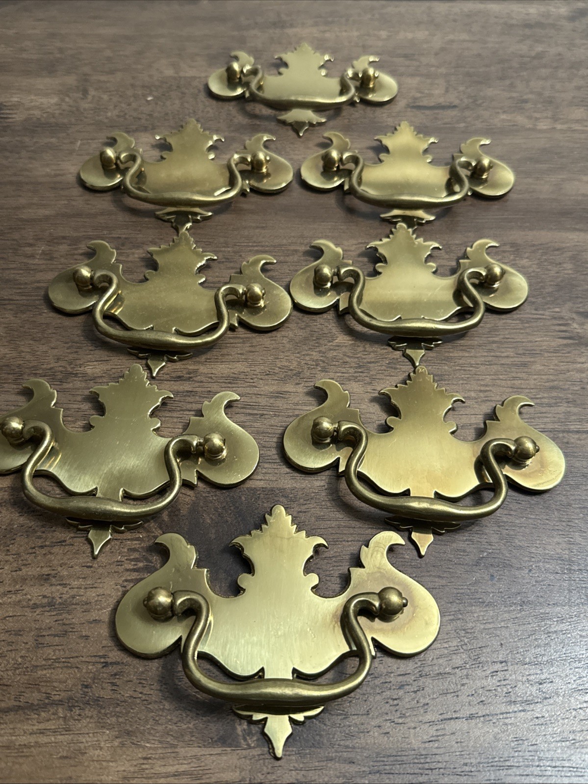 8 VTG Keeler Brass Company E8415 Brass Furniture Pulls Chippendale Bail Batwing