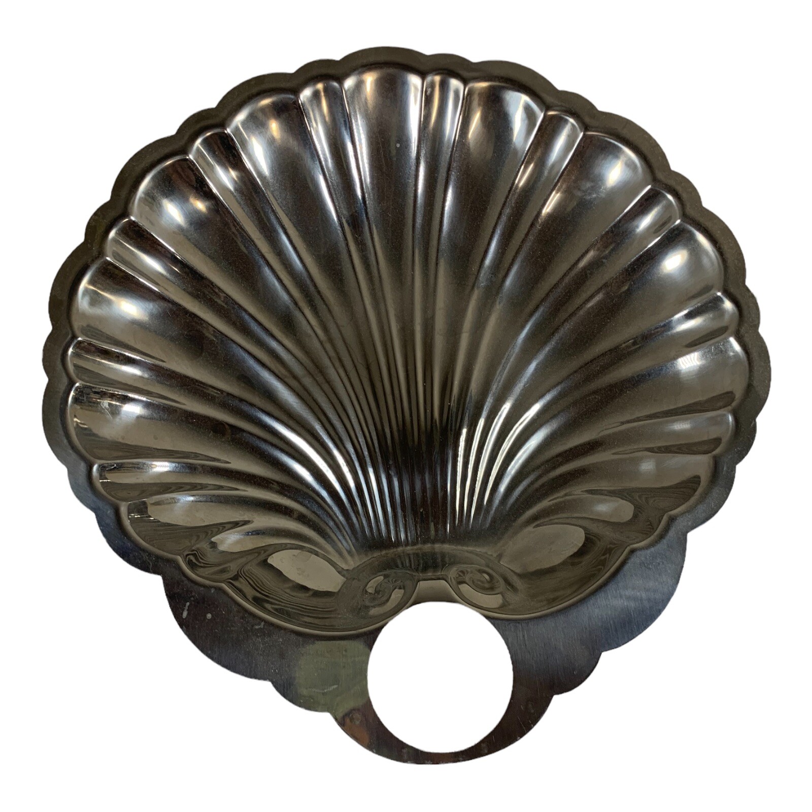 Vollrath Japan 18-8 46742 Seashell Shell Shape Silver Plated Serving Bowl 11”