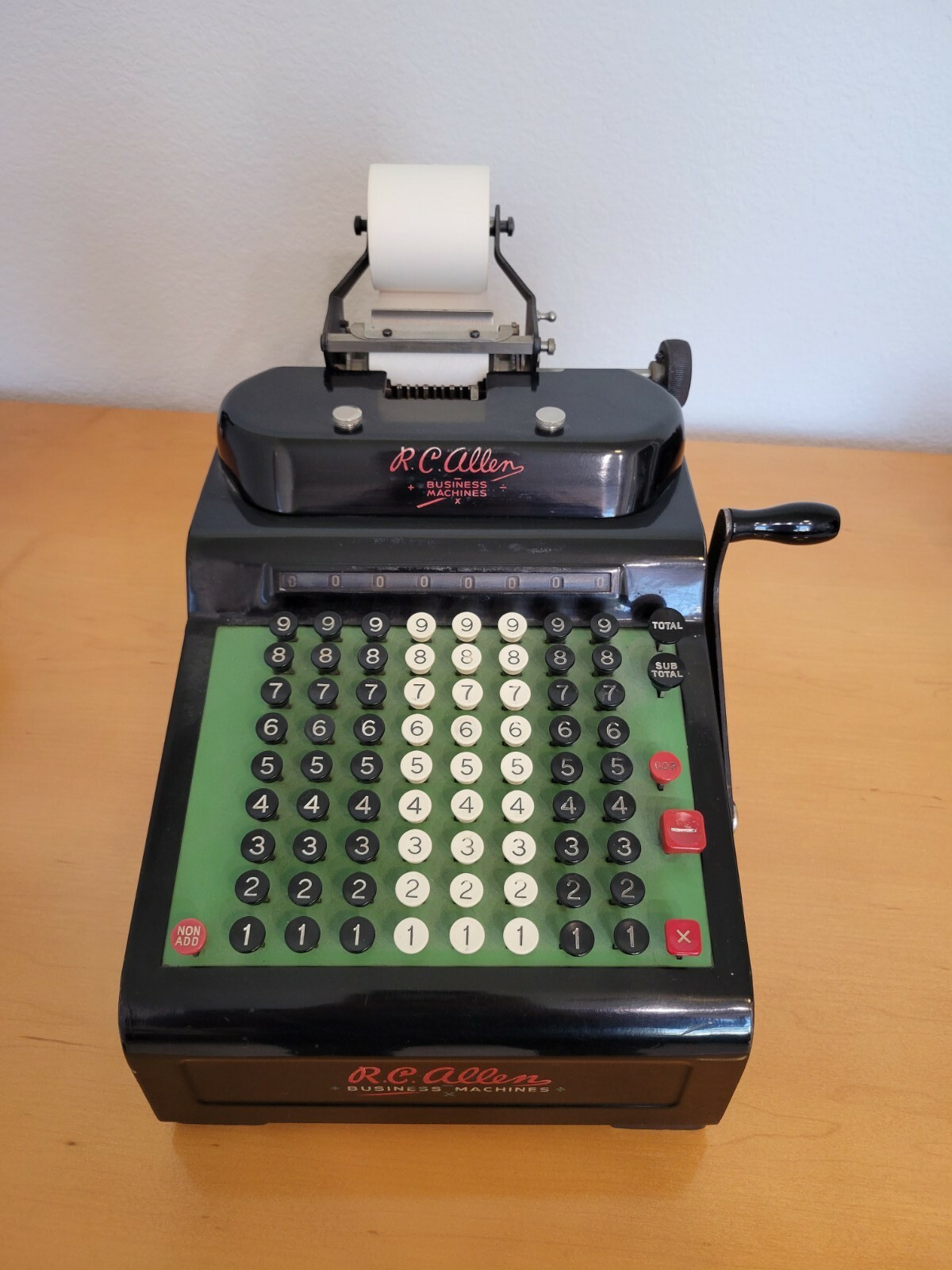 Vintage RC Allen Figuring Machine Adding Subtracting Nice Condition circa 1940’s