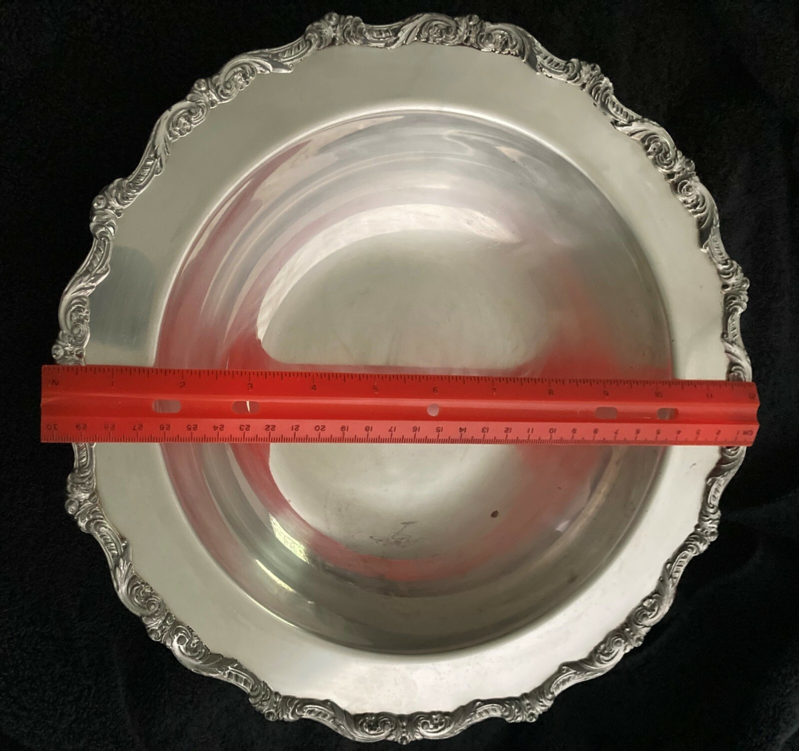 Vintage Old English by Poole # 5029 Silver Plated Footed Bowl