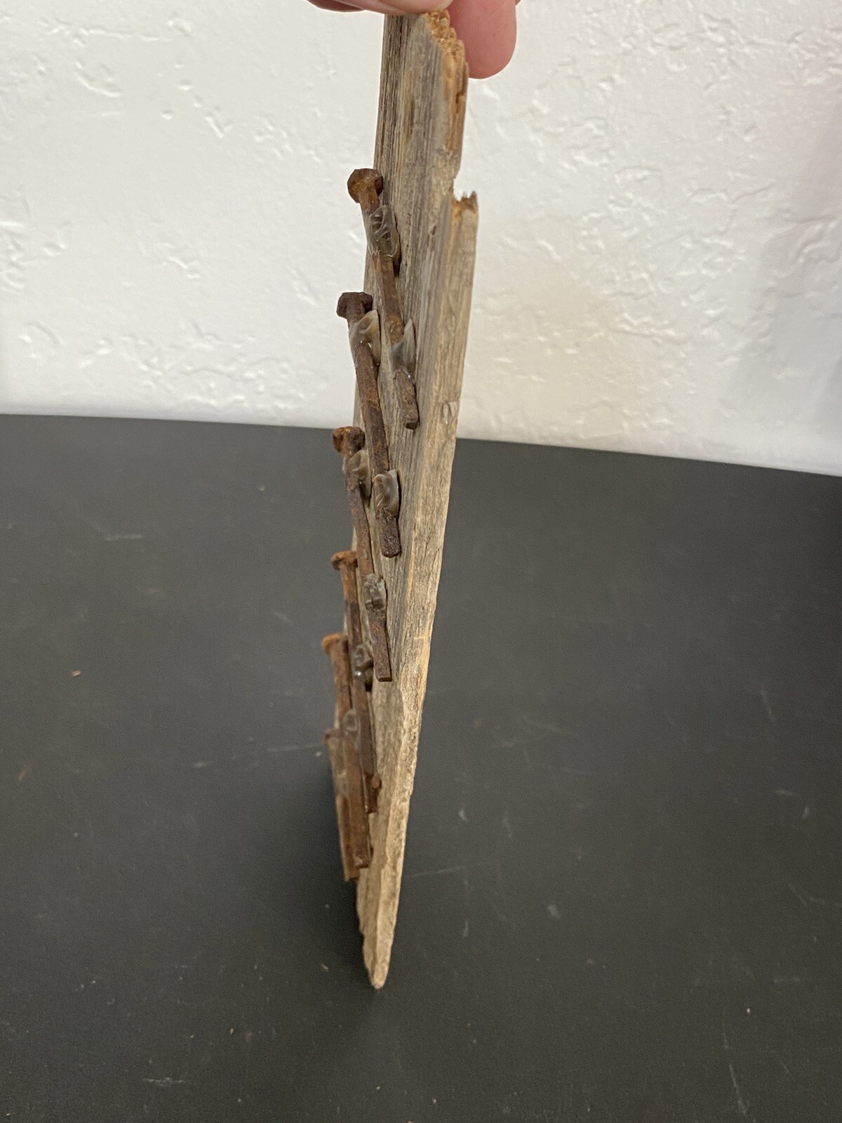 Original 1800’s Antique Square Nails and Wood Piece Art Decor Collector piece