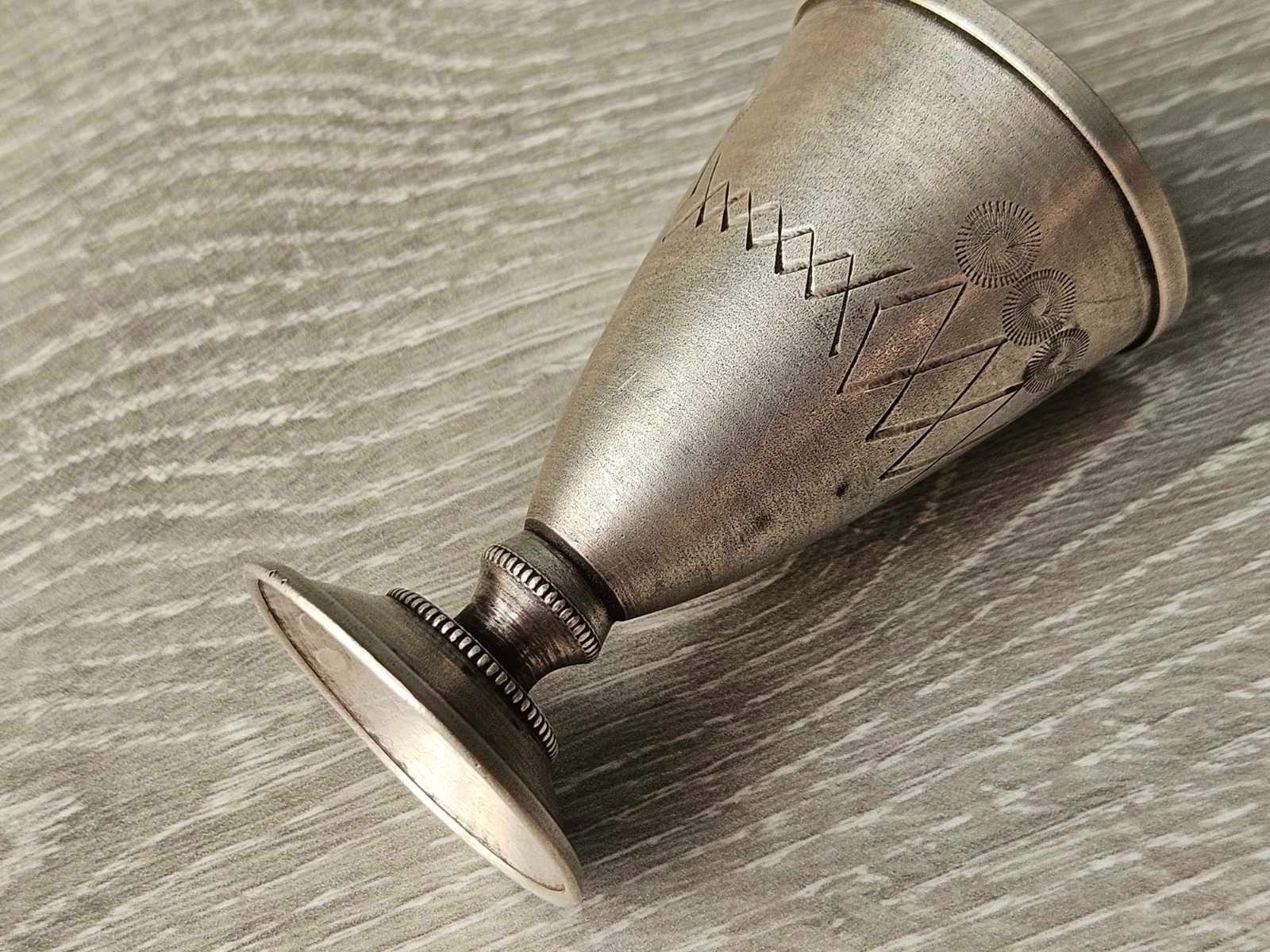 Vintage 910 Silver Shot Glass Gilt Interior Russian Soviet Vodka Cup 34.1g