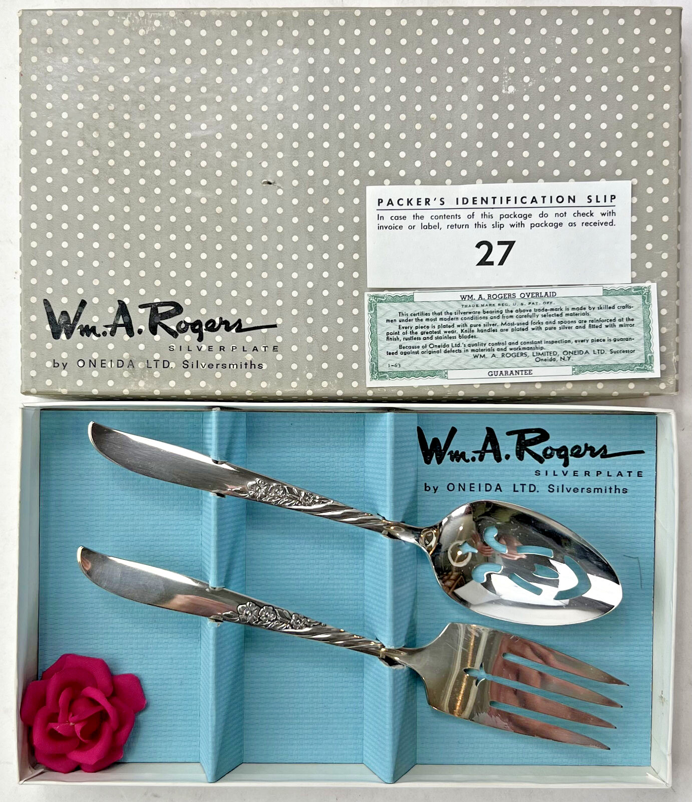 Wm A Rogers Silverplate By Oneida Demitasse Serving Fork And Spoon Set Vintage