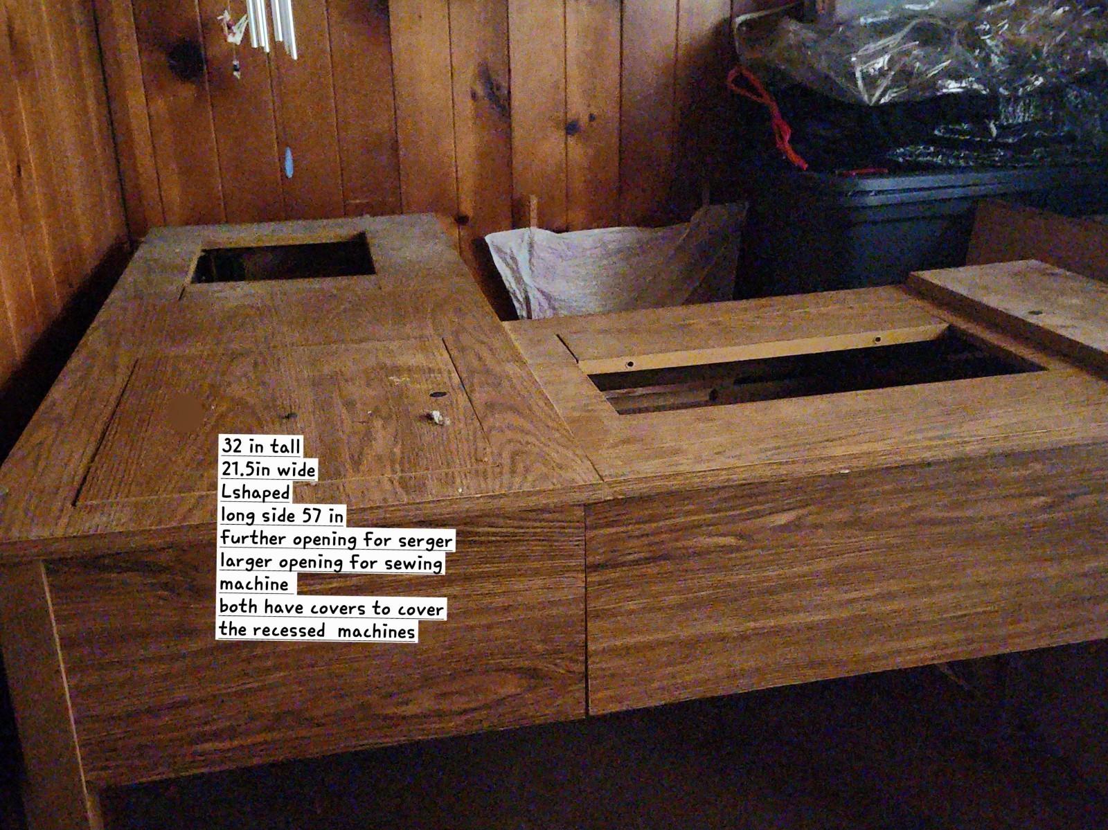 1970s Wooden Sewing Table