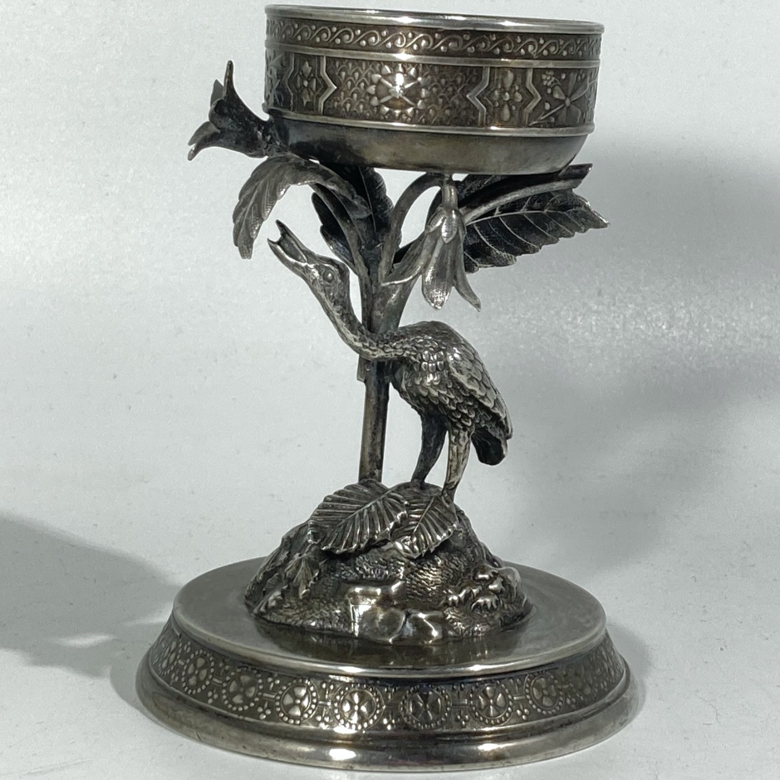 Simpson Hall Miller & Co Quadruple Plate Figural Heron Crane Bird Candle Holder