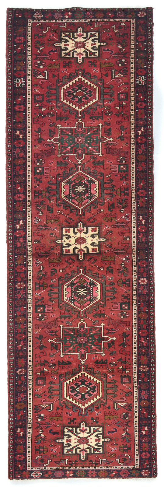 Vintage Tribal Geometric Red Oriental Runner Rug Kitchen Hallway Carpet 3X10 ft