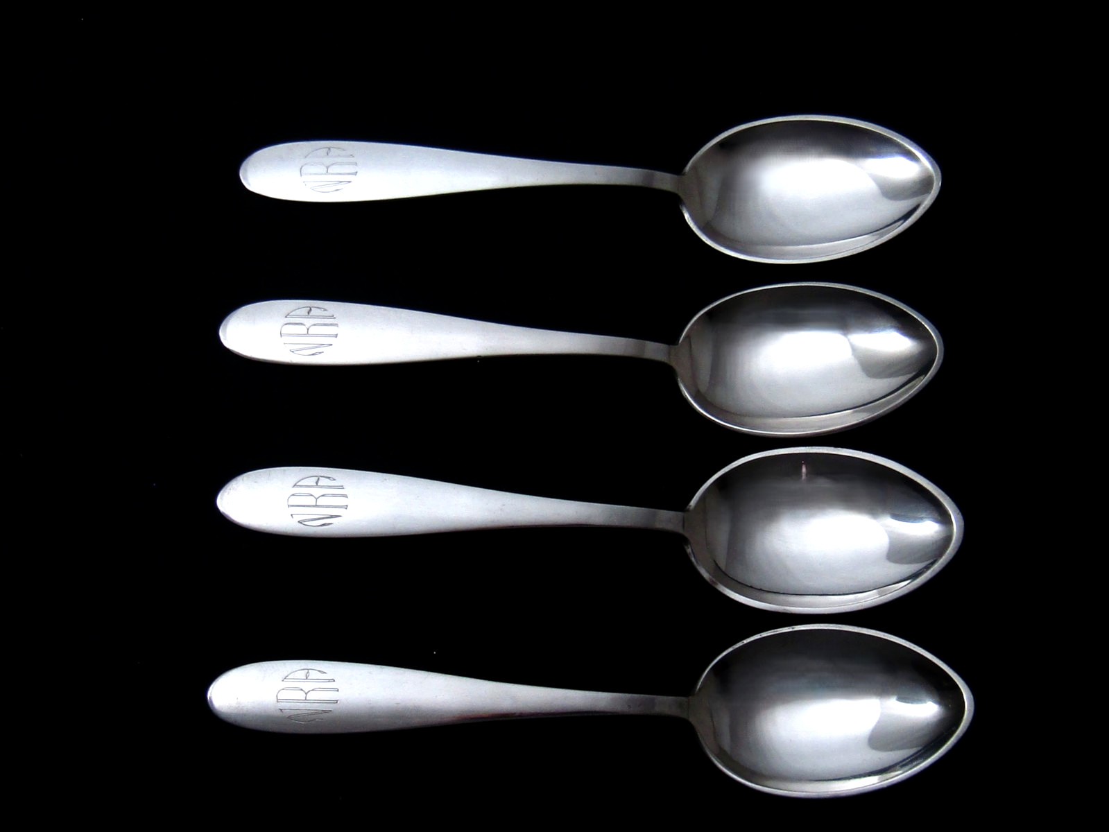 ❤️ PILGRIM MANCHESTER STERLING NRA TEASPOON 5 ¾” – 4PC SET DECO c. 1932 UNUSED