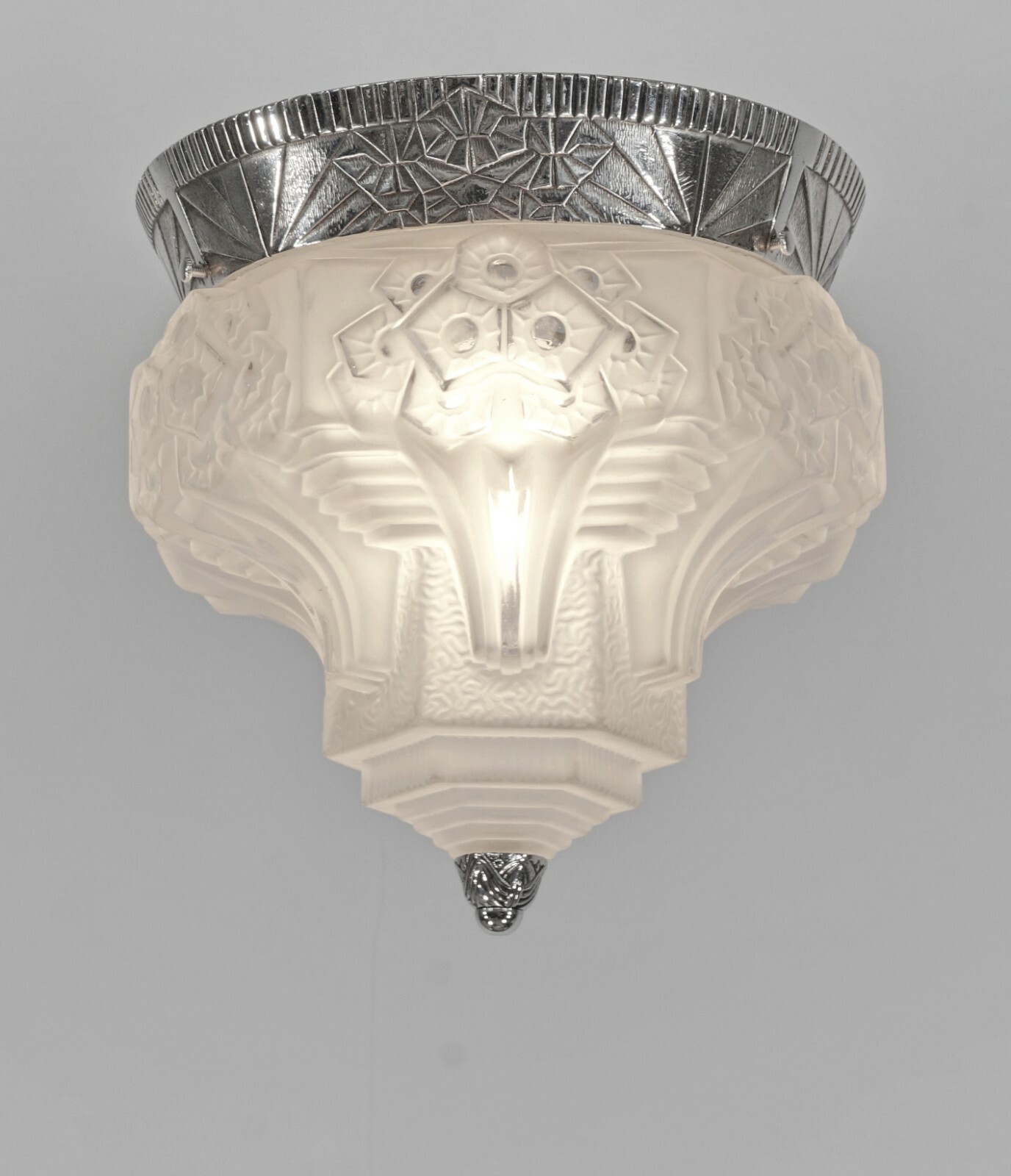 MULLER FRERES : FRENCH 1930 ART DECO FLUSH MOUNT ……. chandelier lamp France