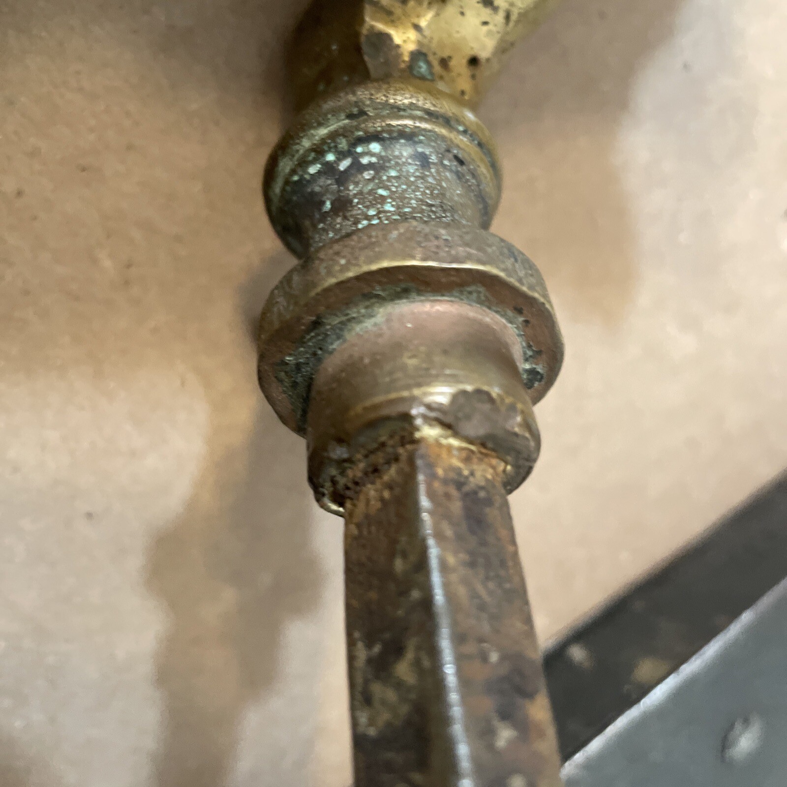 Huge Antique Door Lock Double Throw Bolt W/ Key & Brass Handles Castle Size