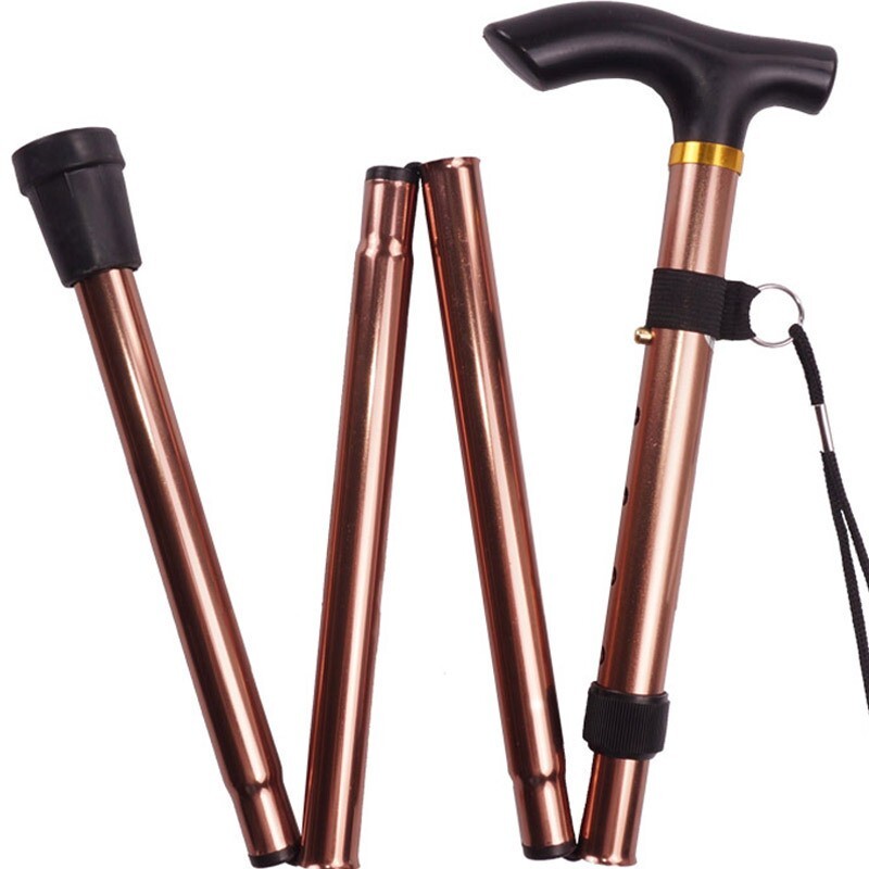 Adjustable Folding Walking Cane Lightweight With Wrist Strap Non-Slip Rubber Tip