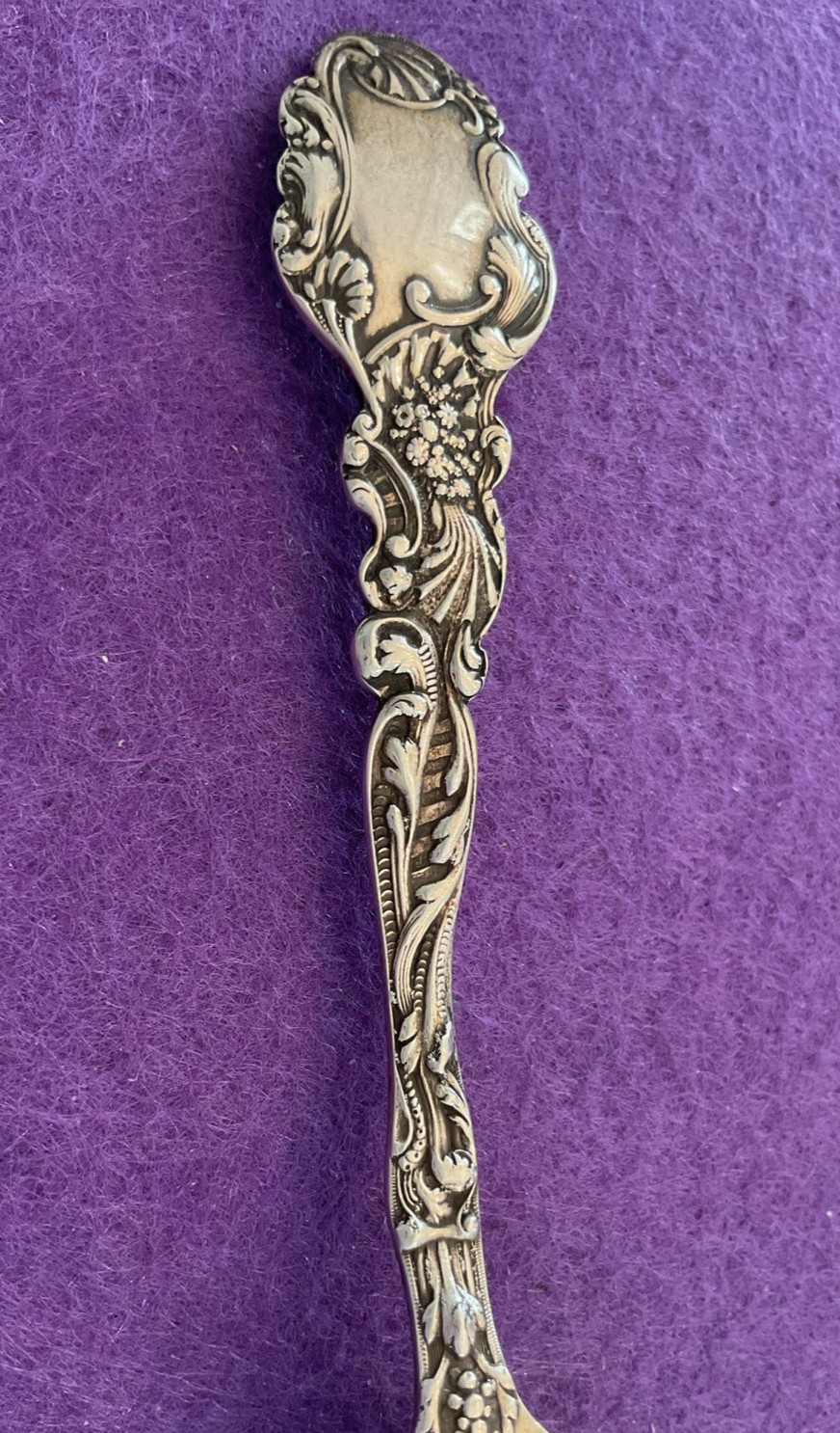 Gorham Versailles Lady & Cherub 5.2″ Sterling Souvenir Spoon Jersey City NJ 16g