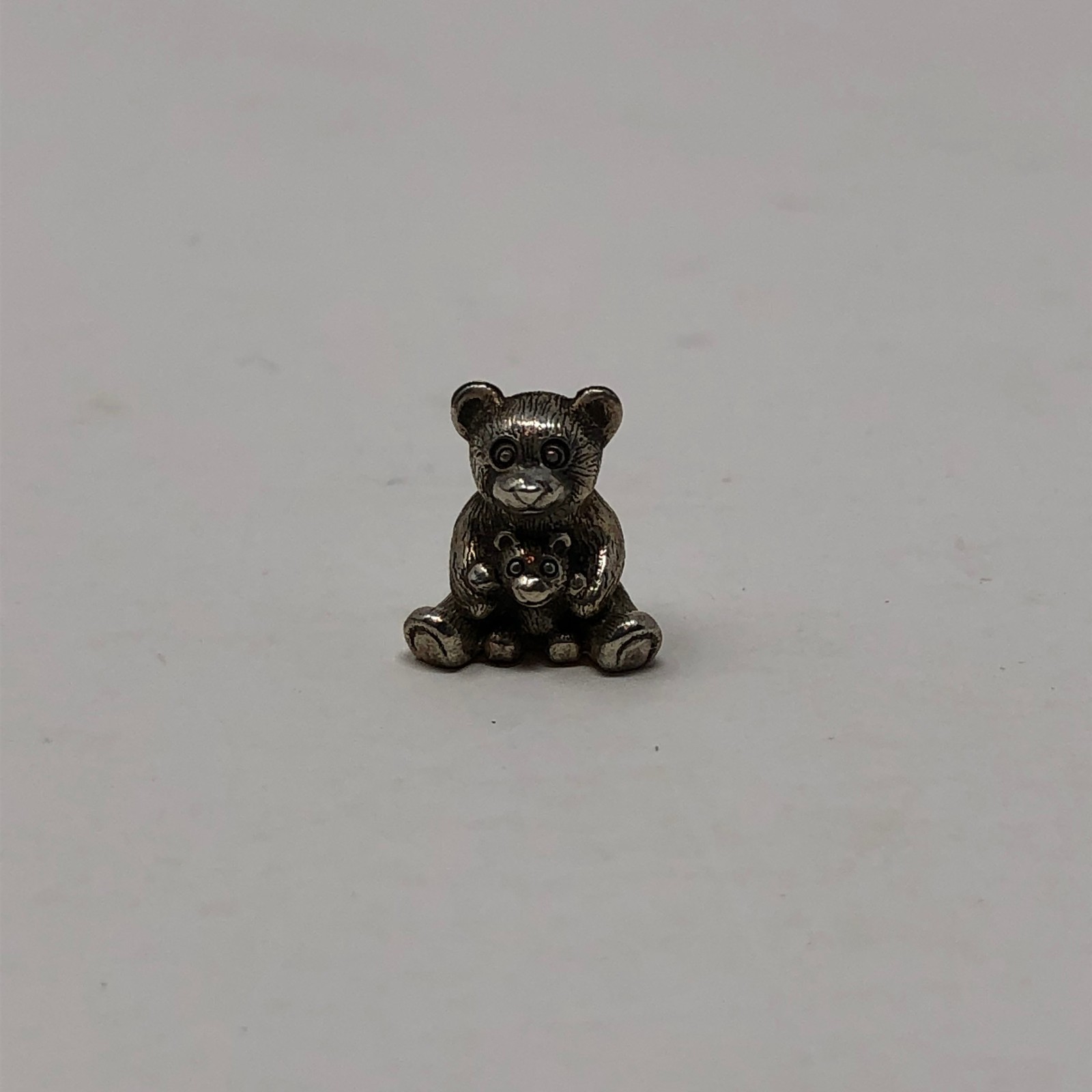 Miniature Sterling Silver Pete Acquisto Teddy Bear Bank Doll House Artisan