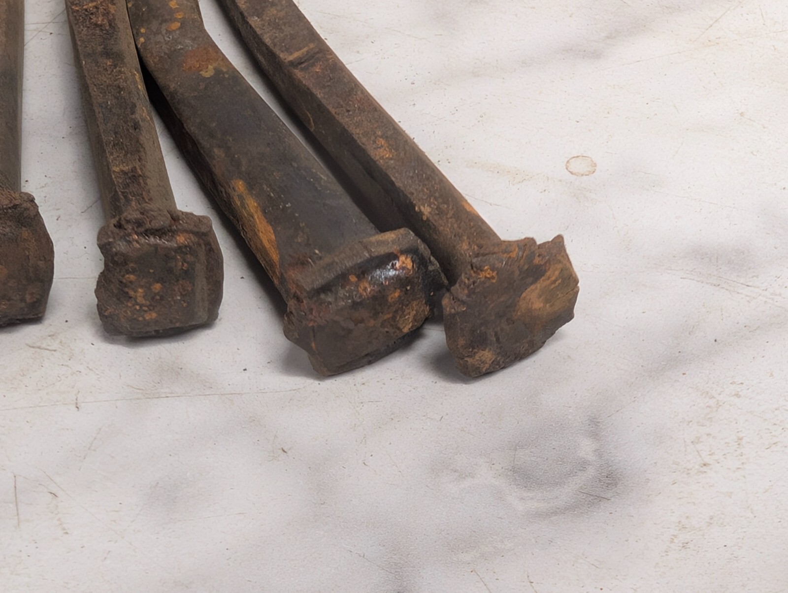 Lot QTY 5 Antique ~6″ long square cut nails Steel Iron Blacksmith DIY Metal Art
