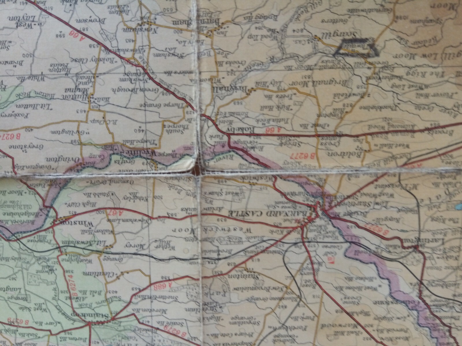 Vintage Bartholomew Contoured Map Teesdale Sheet 35 Cloth