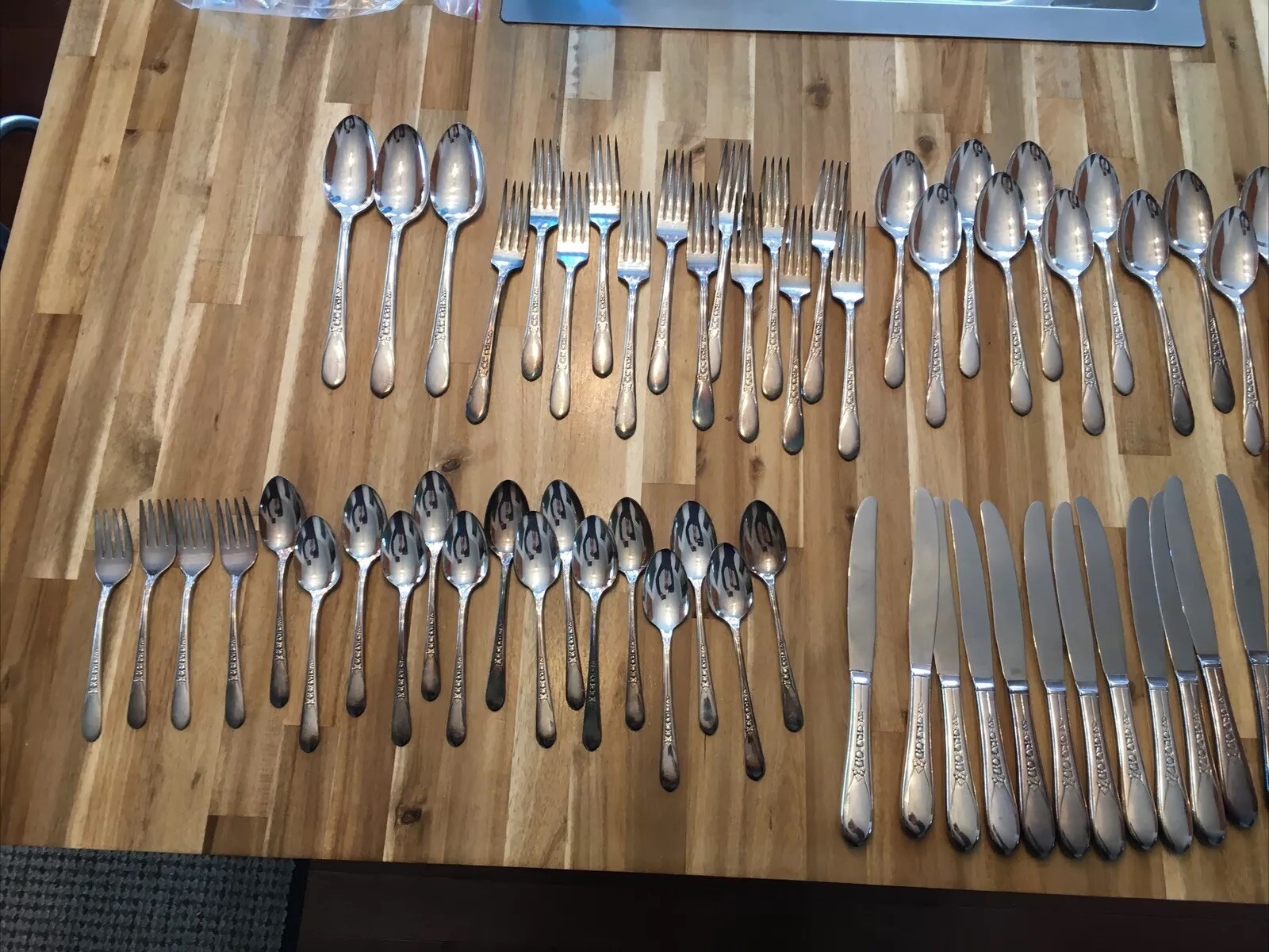 Priscilla Lady Ann Silverplate 58 Pcs Flatware Fork Knife Spoon Pillsbury Mills